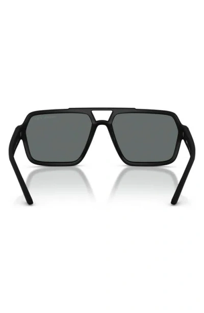 Prada Polarized Dark Grey Rectangular Mens Sunglasses Ps 01xs Dg002g 59 In Black