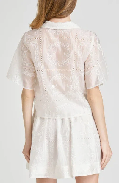 Wayf Rosalie Embroidered Eyelet Shirt