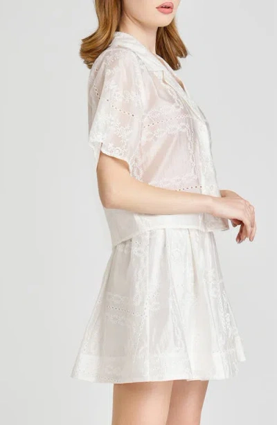 Wayf Rosalie Embroidered Eyelet Shirt