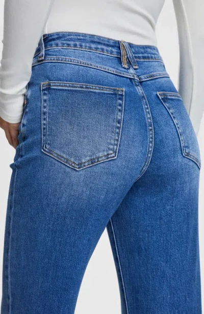 Bayeas Raw Hem High Waist Relaxed Straight Leg Jeans