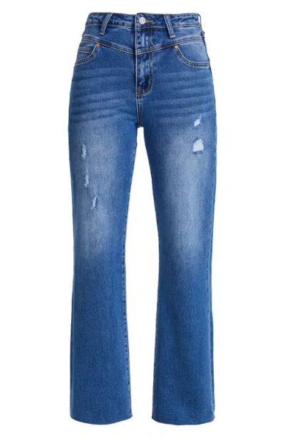 Bayeas Raw Hem High Waist Relaxed Straight Leg Jeans