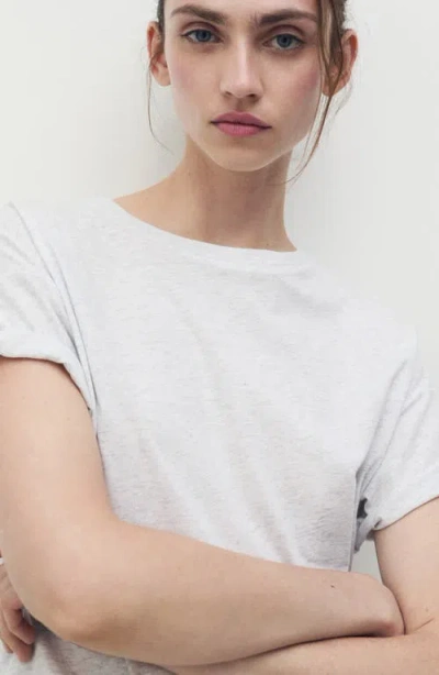 Mango Cotton Crewneck T-shirt In Neutral