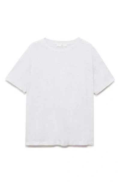 Mango Cotton Crewneck T-shirt In Neutral