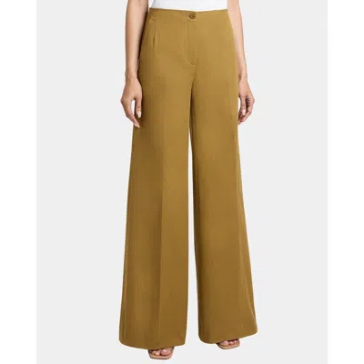 Santorelli Lily Wide Leg Pants With Slanted Side Pockets In Stretch Cotton