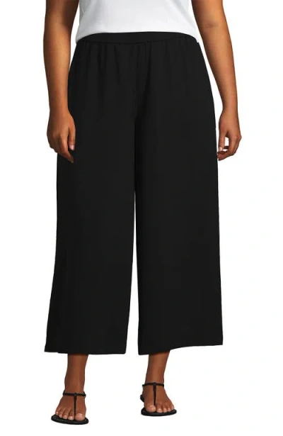 Lands' End Creaseless High Rise Palazzo Crop Pants