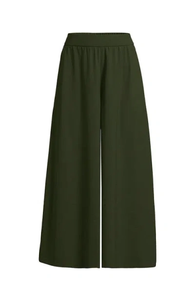 Lands' End Creaseless High Rise Palazzo Crop Pants