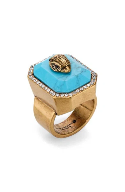 Kurt Geiger London Eagle Head Crystal Cocktail Ring