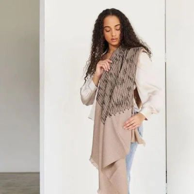 Studio Variously Flo Brown Merino Textured Handloom Throw