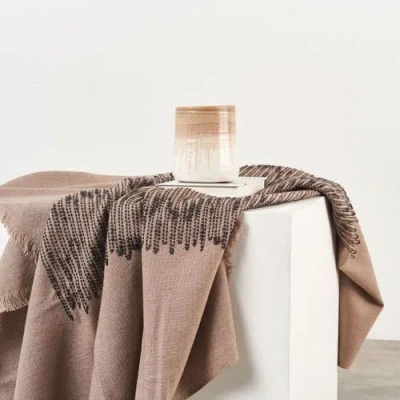 Studio Variously Flo Brown Merino Textured Handloom Throw