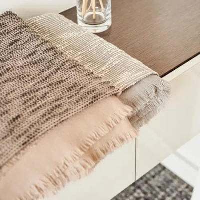 Studio Variously Flo Brown Merino Textured Handloom Throw
