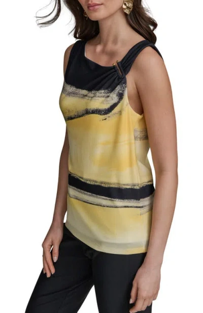 Donna Karan New York Abstract Print Sleeveless Top