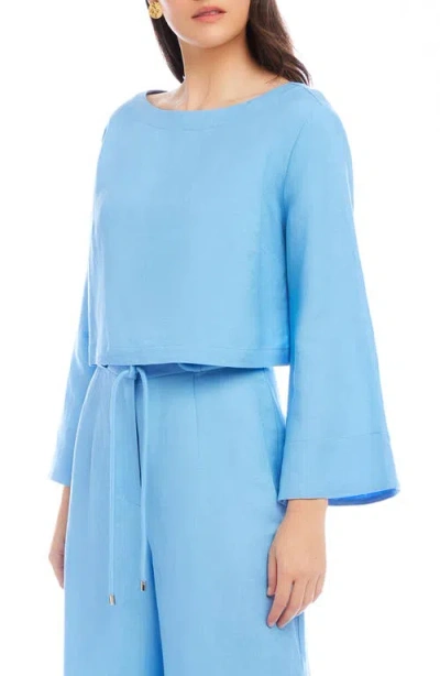 FIFTEEN TWENTY FIFTEEN TWENTY JUNIE BUTTON-BACK LINEN BLEND TOP 