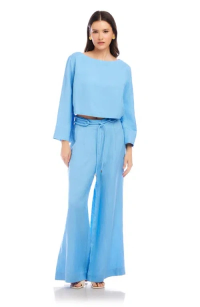 Fifteen Twenty Junie Button-back Linen Blend Top