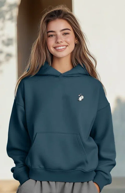 Dalix Womens Heartly Ghost Midweight Fleece Relaxed Hooded Sweatshirt