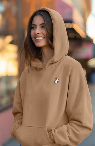 Dalix Womens Heartly Ghost Midweight Fleece Relaxed Hooded Sweatshirt