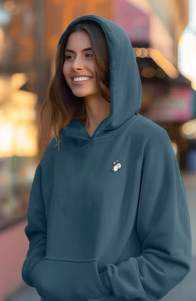 Dalix Womens Heartly Ghost Midweight Fleece Relaxed Hooded Sweatshirt