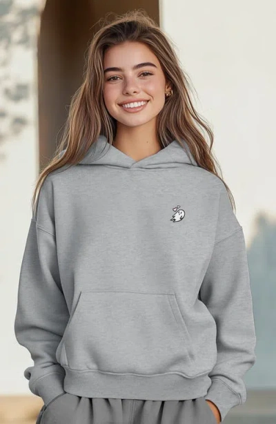 Dalix Womens Heartly Ghost Midweight Fleece Relaxed Hooded Sweatshirt