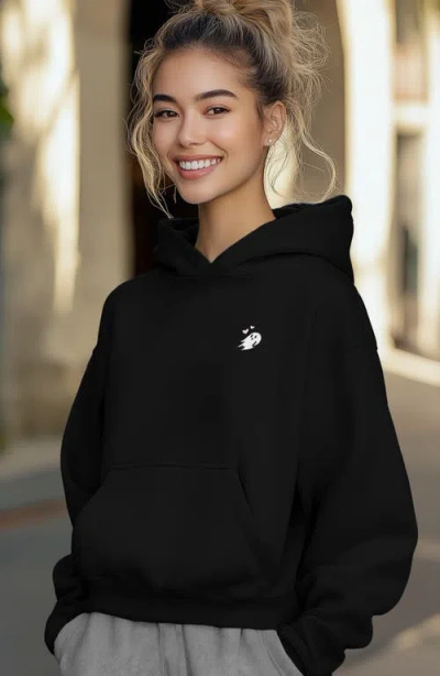 Dalix Womens Heartly Ghost Midweight Fleece Relaxed Hooded Sweatshirt