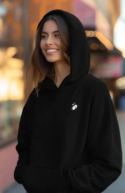 Dalix Womens Heartly Ghost Midweight Fleece Relaxed Hooded Sweatshirt