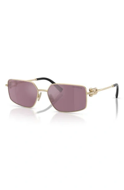 Tiffany & Co . 58mm Rectangular Sunglasses In Gold