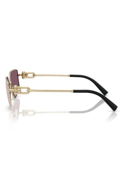 Tiffany & Co . 58mm Rectangular Sunglasses In Gold