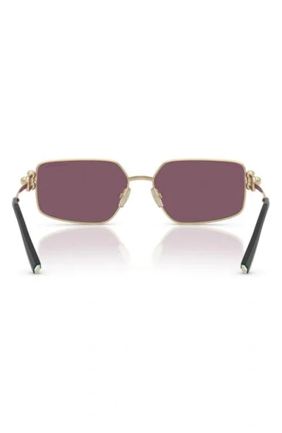 Tiffany & Co . 58mm Rectangular Sunglasses In Gold