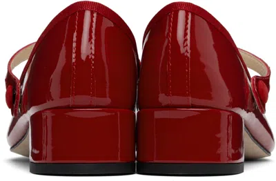 Repetto 30mm Rose Patent Leather Mary Jane Heels In Red