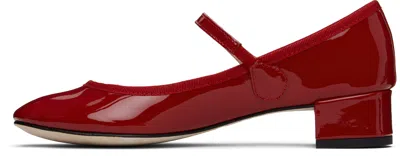 Repetto 30mm Rose Patent Leather Mary Jane Heels In Red