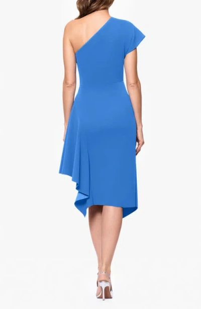 Betsy & Adam Asymmetric Scuba Sheath Dress