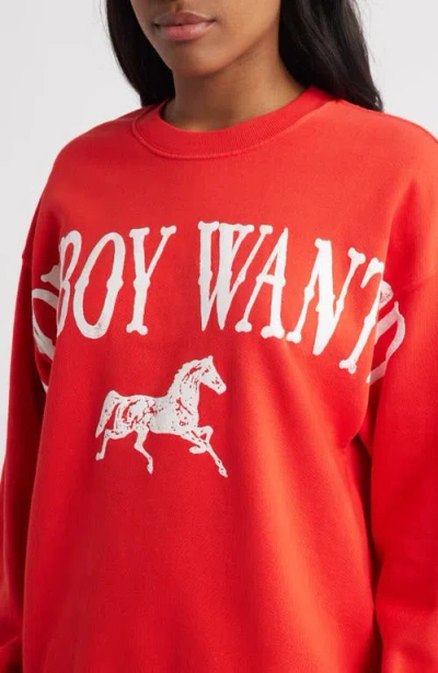 Daydreamer Cowboy Wanted Cotton Graphic Sweatshirt