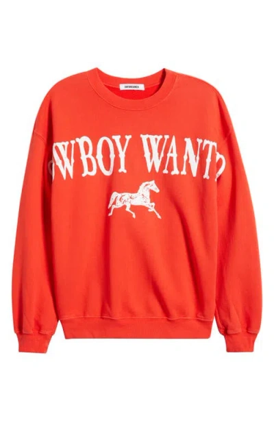 Daydreamer Cowboy Wanted Cotton Graphic Sweatshirt