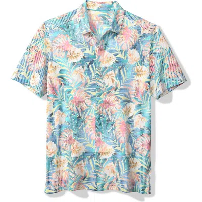 Tommy Bahama Costa Wave Positana Palms Short Sleeve Button-up Shirt In Blue