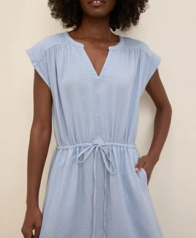Pact Organic Cotton Coastal Double Gauze Tie Waist Midi Dress