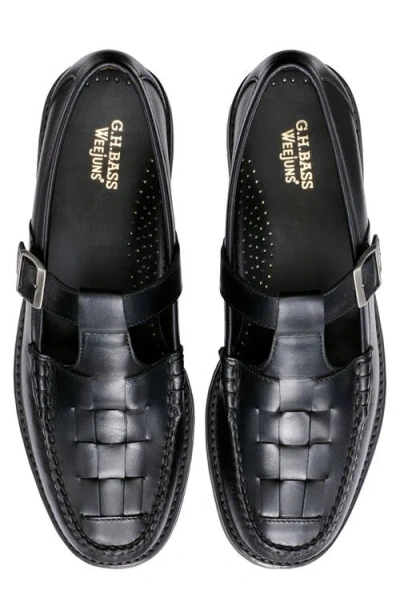 G.h.bass Fisherman Mini Lug Smooth Leather Weejun In Black