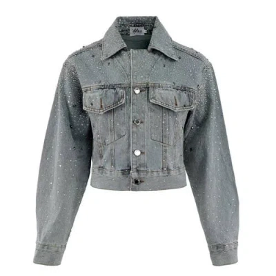 Lola + The Boys Crystal Bow Denim Jacket