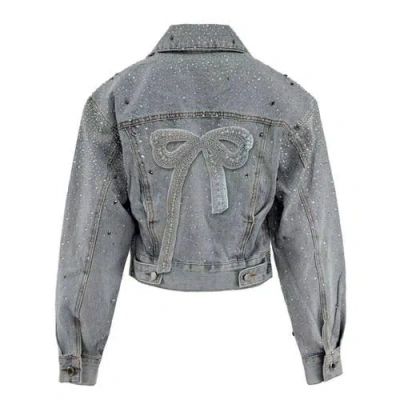 Lola + The Boys Crystal Bow Denim Jacket