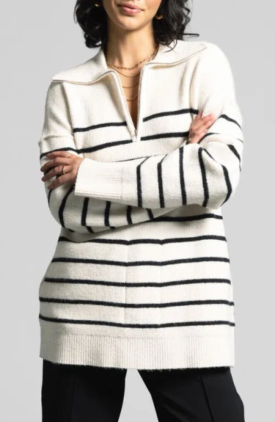 Weekend Los Angeles Coralie Stripe Quarter Zip Sweater