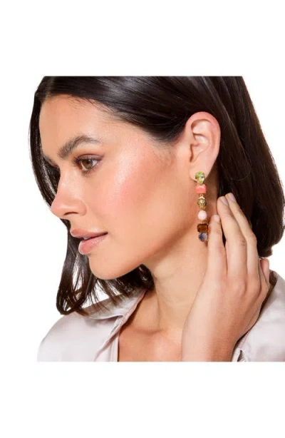 Kurt Geiger London Mixed Crystal & Semiprecious Stone Linear Drop Earrings