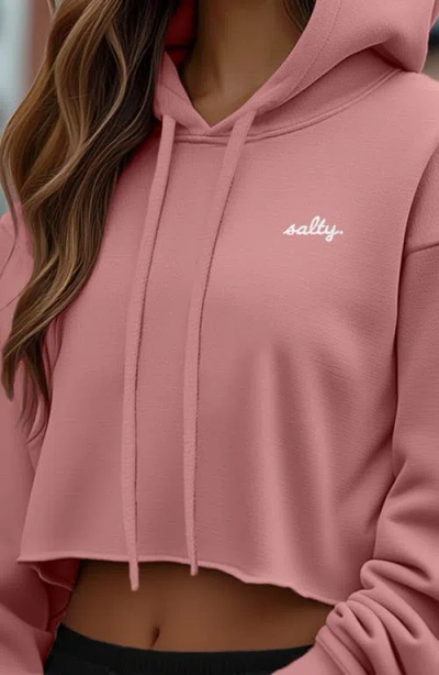 Dalix Womens Salty Midweight Fleece Cropped Hooded Sweatshirt