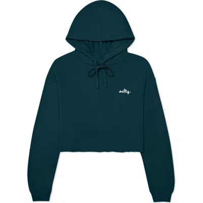 Dalix Womens Salty Midweight Fleece Cropped Hooded Sweatshirt