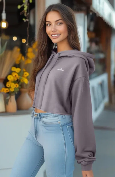 Dalix Womens Salty Midweight Fleece Cropped Hooded Sweatshirt