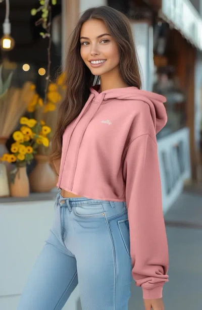 Dalix Womens Salty Midweight Fleece Cropped Hooded Sweatshirt