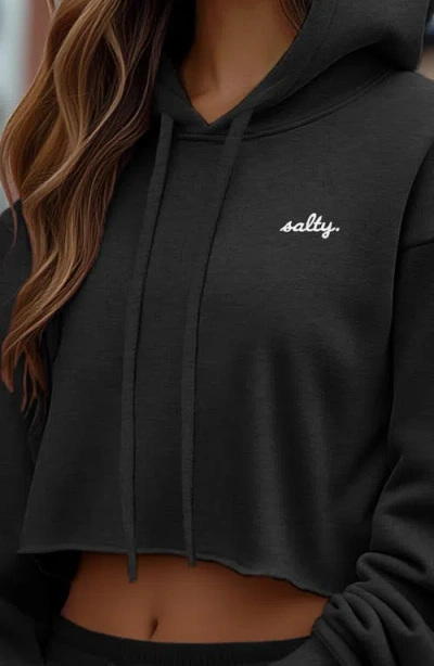 Dalix Womens Salty Midweight Fleece Cropped Hooded Sweatshirt