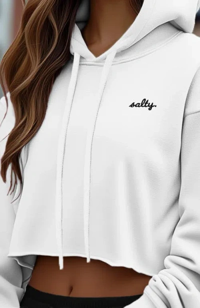 Dalix Womens Salty Midweight Fleece Cropped Hooded Sweatshirt