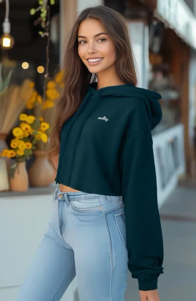 Dalix Womens Salty Midweight Fleece Cropped Hooded Sweatshirt