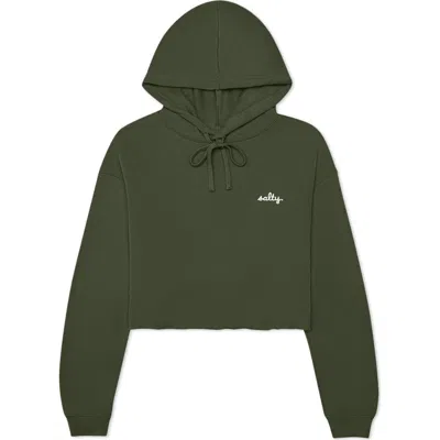 Dalix Womens Salty Midweight Fleece Cropped Hooded Sweatshirt