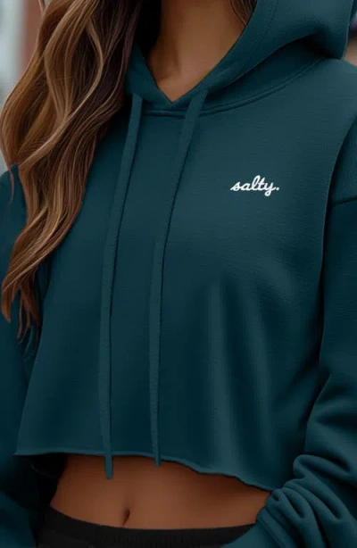 Dalix Womens Salty Midweight Fleece Cropped Hooded Sweatshirt