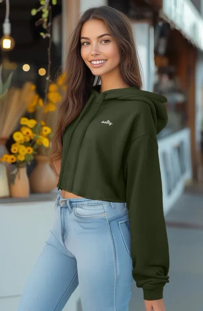Dalix Womens Salty Midweight Fleece Cropped Hooded Sweatshirt