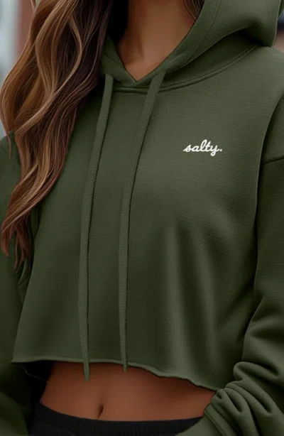 Dalix Womens Salty Midweight Fleece Cropped Hooded Sweatshirt