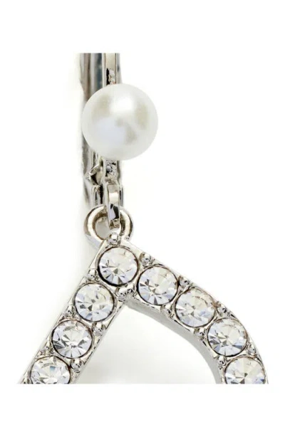 Kleinfeld 'i Do' Crystal & Faux Pearl Mismatch Drop Earrings
